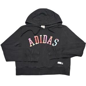Adidas Junior’s Medium Black Hoodie with Multicolor Logo